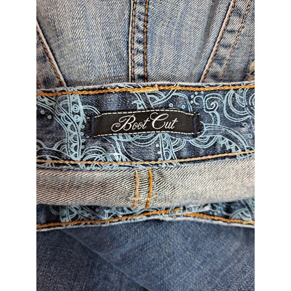 Marc Ecko Women's Boot Fit Embroidered Pockets Boot Cut Jeans Size W36 - Picture 8 of 10